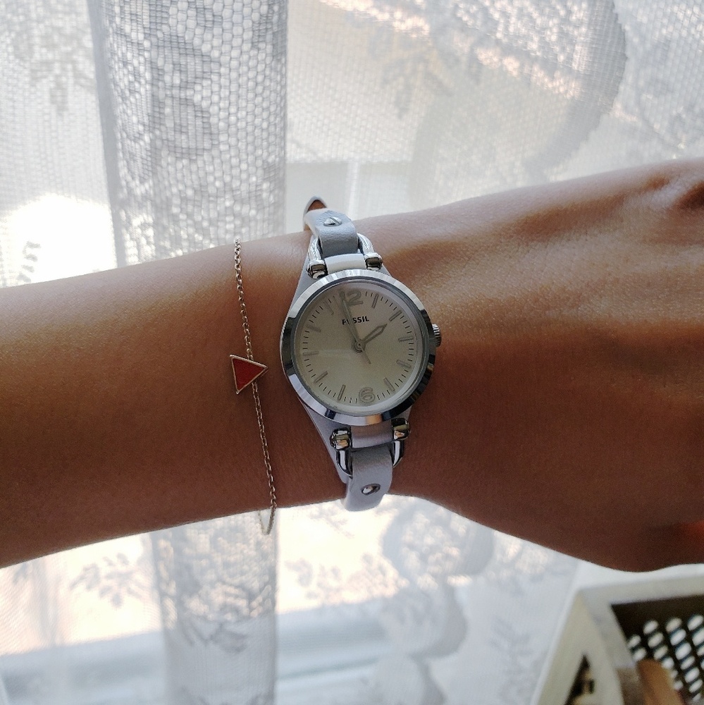 fossil leather watch